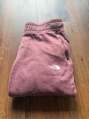 The North Face Maroon Track Joggers with Logo